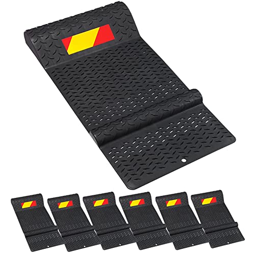 Pack of 6 Plastic Parking Mat Guides for Garage Vehicles (6 Pack / Black)