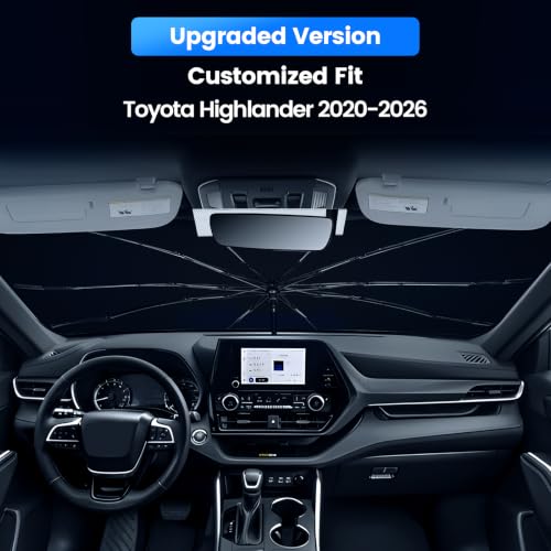 Windshield Sun Shade Umbrella Fit for Toyota Highlander 2020 (For Toyota Highlander 2020+)