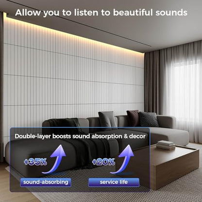 8 Pack Large Soundproof Wall Panels (Big 8 Pack / snow-white)