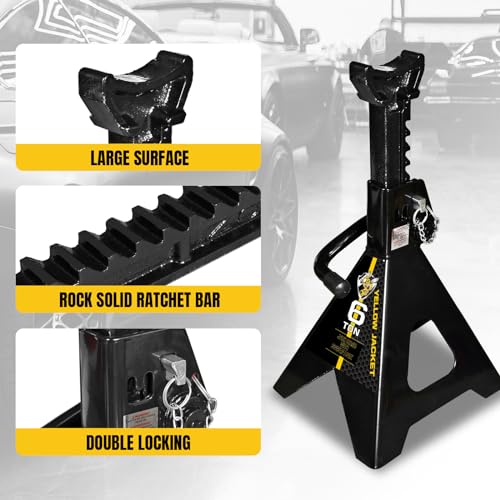 Jack Stands 6 Ton with Double Locking for Lifting Car SUVS (black / 6 ton double locking)