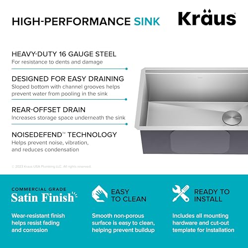 Stainless Steel 27 in Undermount Kitchen Sink KWU110 (Stainless Steel / 27 inch / Sink)