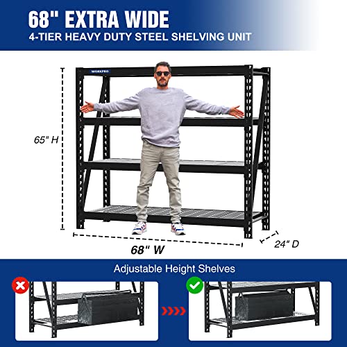 Heavy Duty Metal Shelving (68"W x 24"D x 65"H)