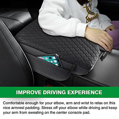 Custom Fit for Center Console Cover Hyundai Palisade 2020 2021 2022 2023 2024 2025 2026 Armrest Cover Center Console Pad PU Leather Armrest Seat Box Cover Protector with Pockets Storage Bag (For Hyundai Palisade 2020-2026)