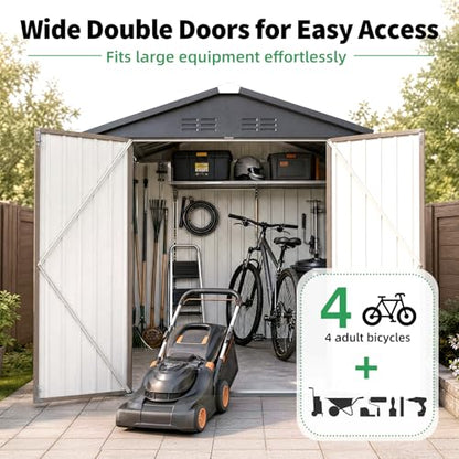 6' x 6' Metal Outdoor Storage Shed (Gray / 6x6)