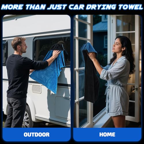 2 Pack 1200 GSM Car Drying Towels (Blue / Pack of 2)