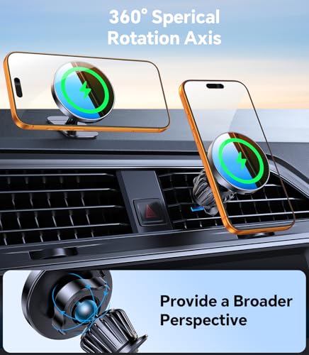 for MagSafe Car Mount Charger【Stronger Magnets】Magnetic Wireless Car Charger with Dashboard Pad Mounting Phone Holders for Your Car Accessories for Women Men Car Mount for iPhone 17 16 15 14