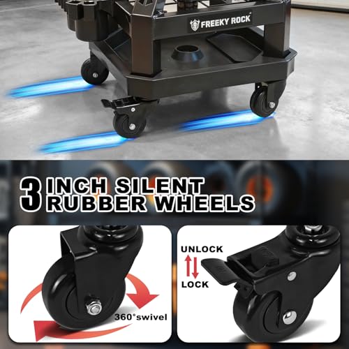 Rolling Shop Stool with Wheels (Black)