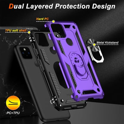for Google Pixel 5 Case with Screen Protector (Purple / Google Pixel 5)