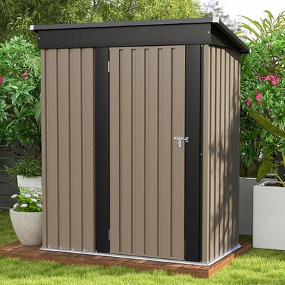 5x3 FT Outdoor Storage Shed (Brown / 5x3 FT)