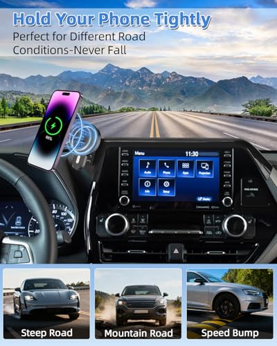 Car Phone Mount for 2020 (Highlander 2020-2026 (8 inch) / Magsafe+ Wireless Charger)