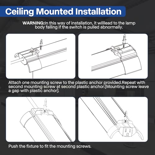 4 Pack 4ft Linkable Led Shop Light