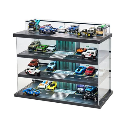Display Case for Hot Wheels & Matchbox Cars with LED Light (4 Floor)