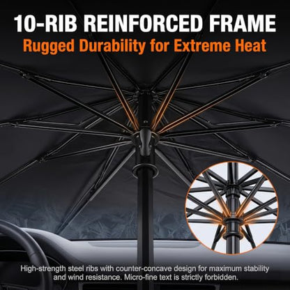 Car Windshield Sun Shade (1 PC / Black & Silver #2)