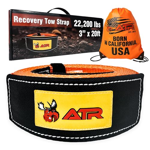 Recovery Tow Strap 3 x 20 ft (Recovery Tow Strap 3″ x 20 ft 22,200 lbs (Orange) / Straps)