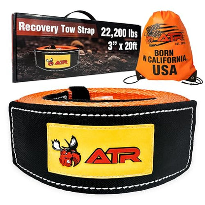 Recovery Tow Strap 3 x 20 ft (Recovery Tow Strap 3″ x 20 ft 22,200 lbs (Orange) / Straps)