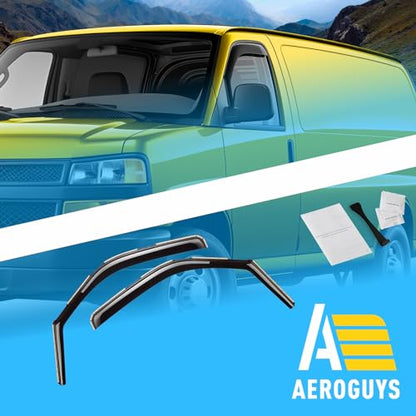 Extra Durable Window Deflectors in (For Chevy Express Van 96-26)