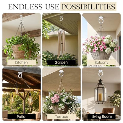 Plant Hangers Outdoor or Indoor Heavy Duty Wall Bracket Hooks (3.1 Inch / Ceiling Hooks - W)
