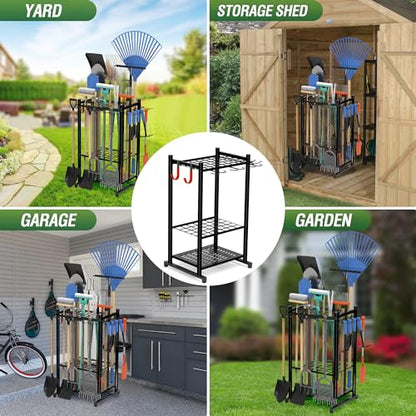 Garden Tool Organizer Rack Up to 50 Tools (Rack with hooks)