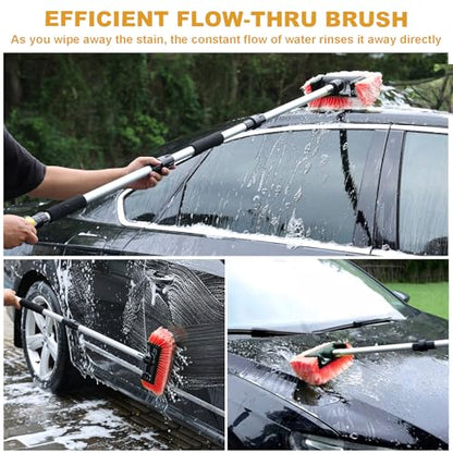 Car Wash Brush with Long Handle for Car Truck Boat RV SUV Washing (70" / Orange)