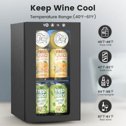 12 Cans Beverage Refrigerator Cooler (Black)
