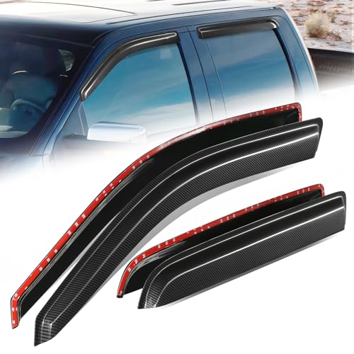 4PCS Tape On Window Visors for 2009 (09-14 Ford F-150 Crew Cab)