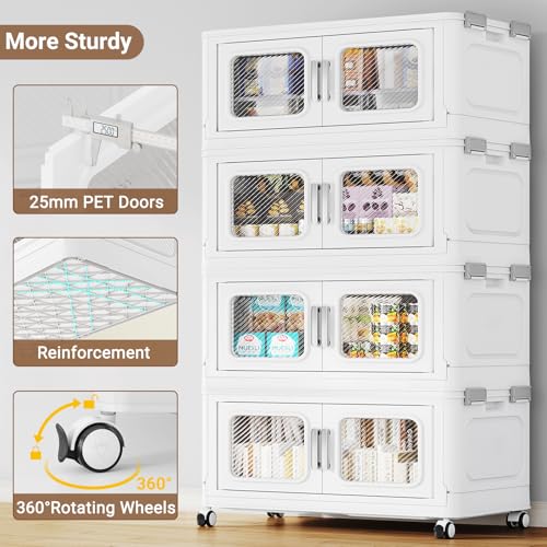 900 Qt Extra Large Stackable Storage Bin with 1 Lid (White / 300QT-3pack)