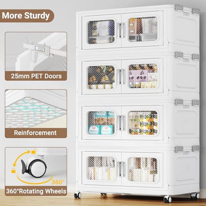 900 Qt Extra Large Stackable Storage Bin with 1 Lid (White / 300QT-3pack)