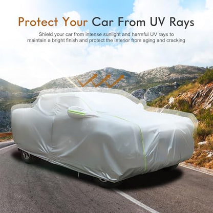 Hard Shell Truck Car Cover Waterproof UV (Silver-Red / TXL：for Truck(Lenght 245"))