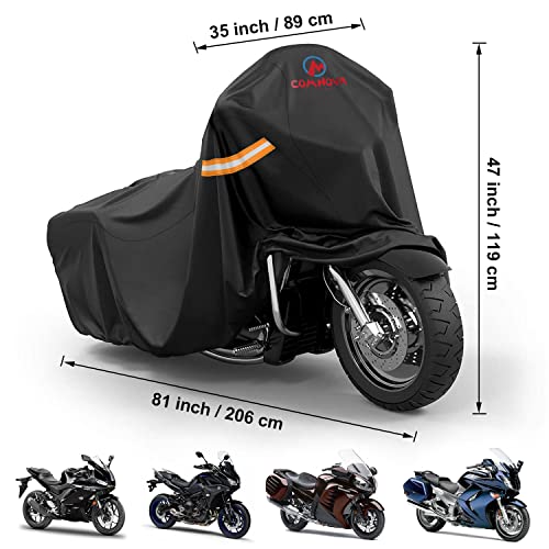 Comnova Motorcycle Cover 81 Inch (Premium - Black / 81 Inch)