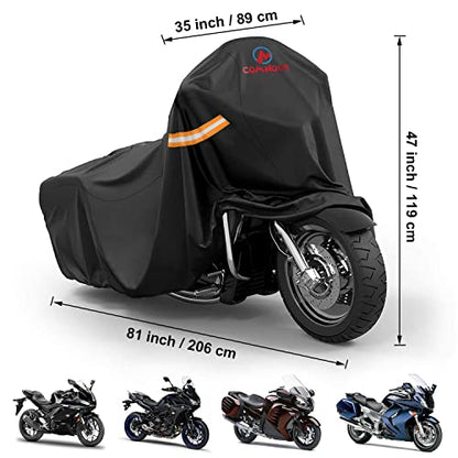 Comnova Motorcycle Cover 81 Inch (Premium - Black / 81 Inch)