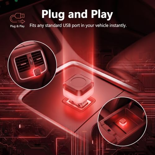 Car Interior USB LED Lights (1 PC / Red)