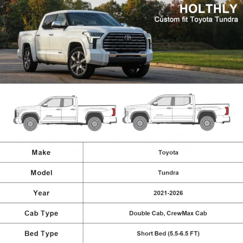 10 Layers Truck Cover Waterproof All Weather Custom Fit Toyota Tundra (Black Gray / Custom Fit for Toyota Tundra)