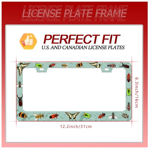 Butterfly Moth Beetle License Plate Frame Animal License Plate Holder (Butterfly Moth Beetle)
