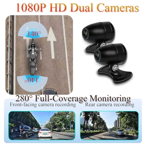 BODIMIA 6" Motorcycle Dash Cam with HD Camera (6“ Motorcycle Dash Cam + Dual Camera & TPMS)