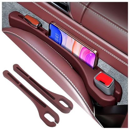 2026 Upgrade] 2PCS Car Seat Gap Filler with Phone Holder (Red)