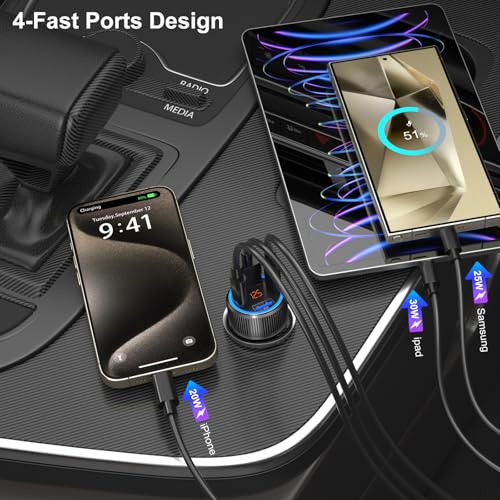 5 Pack USB C Car Charger (Black / 5-Pack)