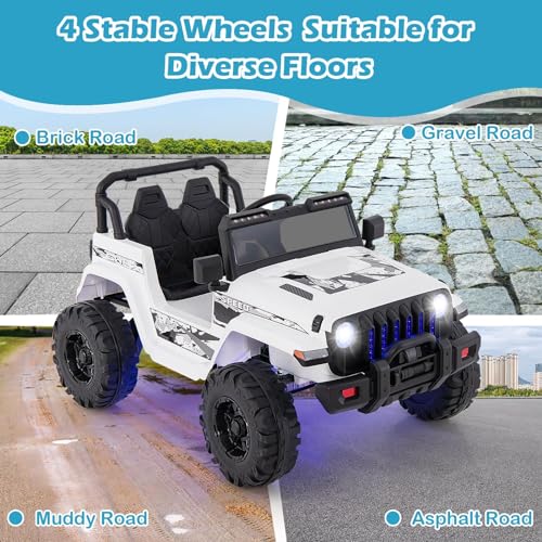 Kids Ride on Car Truck with 2.4G Remote Control (White)
