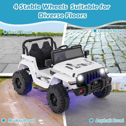 Kids Ride on Car Truck with 2.4G Remote Control (White)