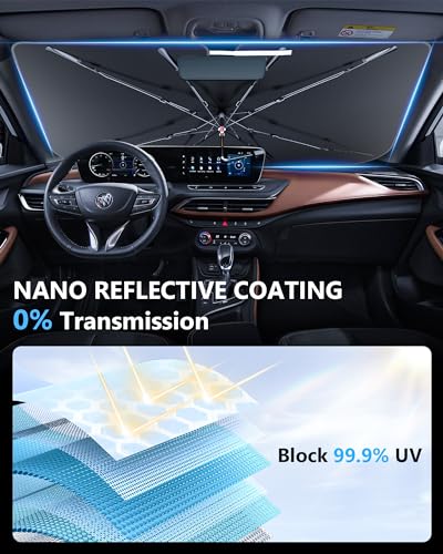 2026 Upgraded] Windshield Sun Shade Umbrella for Car (53 x 29 inches)