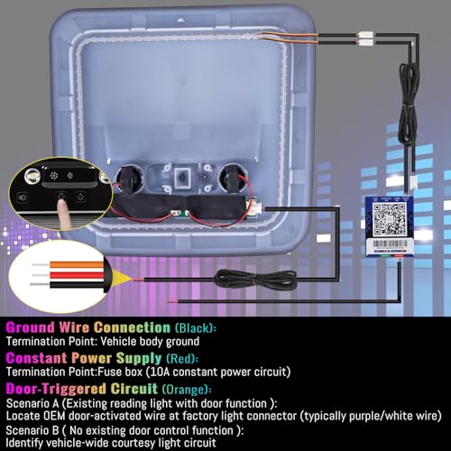 Universal Car Rear Dome Light Replacement (Ripple Style)