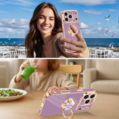 Designed for iPhone 17 Pro Max Case with Ring Stand Slim Purple (Purple / 6.9'' iPhone 17 Pro Max)