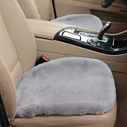 Gray Genuine Sheepskin Car Seat Cover for Fuzzy Fur Wool Cushion (Misty Gray)