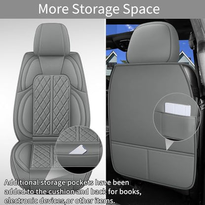Car Seat Cover Custom Fit for Dodge Ram 1500 2500 3500 2002 (Grey / Full Set (Flat Rear))