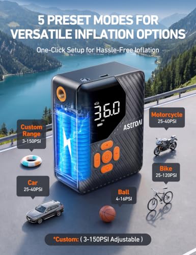 150 PSI Tire Inflator Portable Air Compressor L7 Mini (Orange)