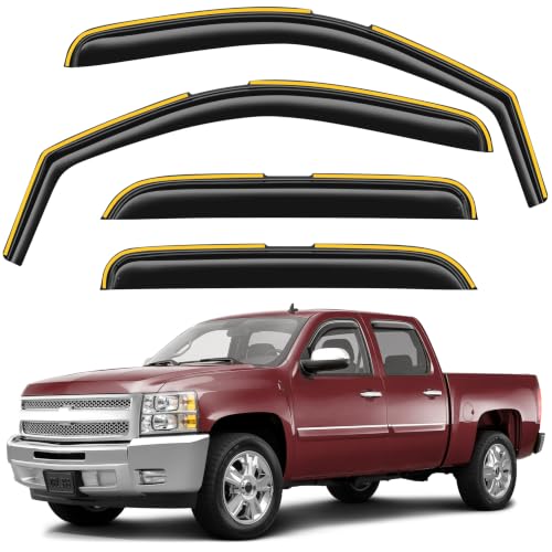 Rain Guards for Chevy Silverado (Fit for 2007-2013 Silverado/ Sierra Crew Cab)