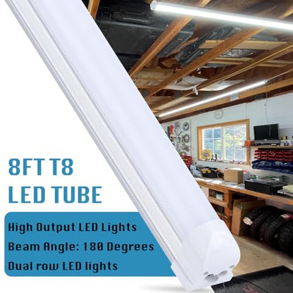 12 Pack Led Shop Lights (12PCS 8FT Flat Frosted 6000K)