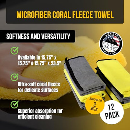 VPD Microfiber Coral Fleece Towels (15.75" by 23.5")