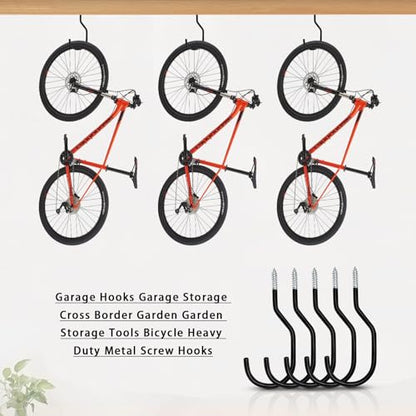 Bike Hooks Heavry Duty 6 (6 Pack / Black)