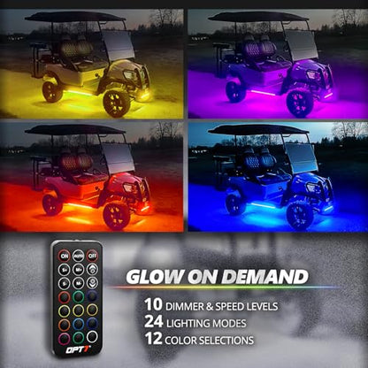 Aura Pro RGB Aluminum Golf Cart Underglow with App & Remote (4. Golf Cart / RGB)