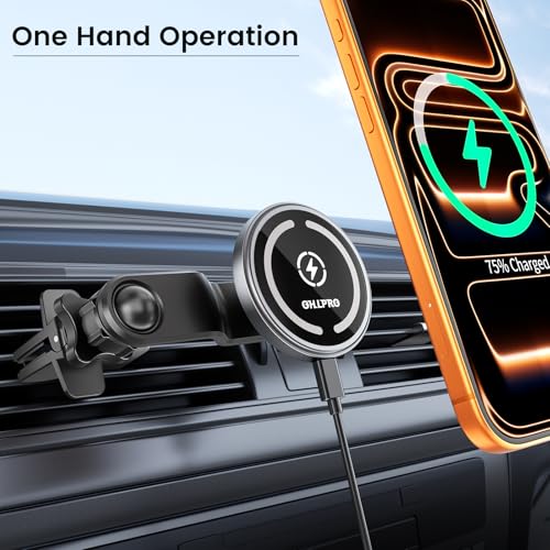 for MagSafe Car Mount Charger iPhone Wireless Car Charger (15W Gray Dark)